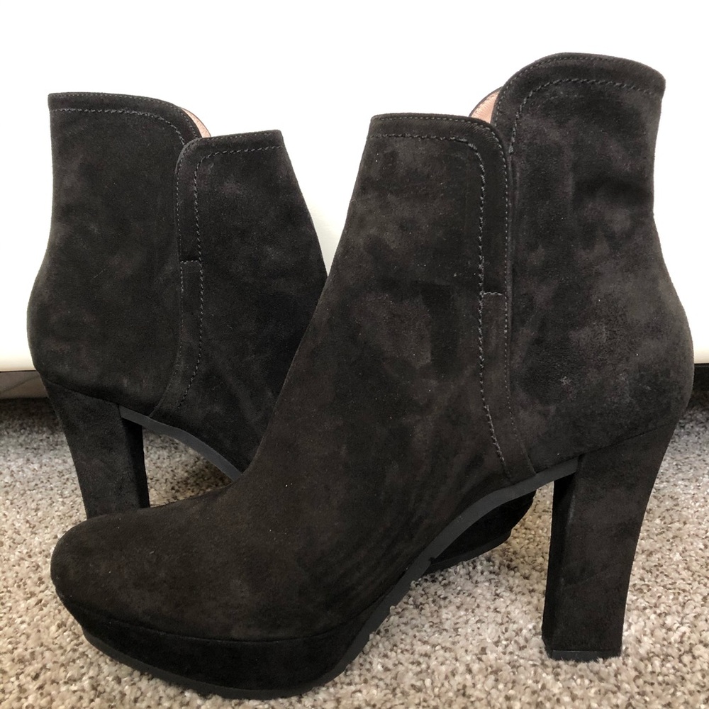 NWT Pura López Black Suede Heeled Boots | 39